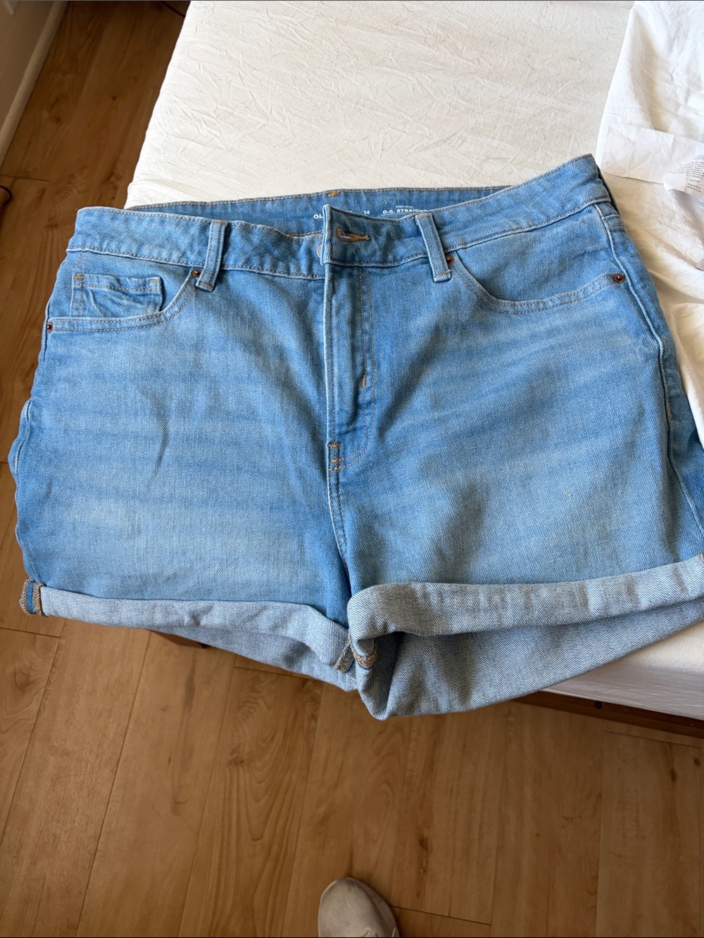 Old Navy Light Blue Rolled-Hem Denim Shorts